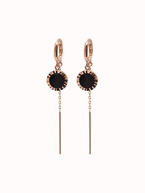 14K 18K 라디언트 오닉스 드롭 귀걸이