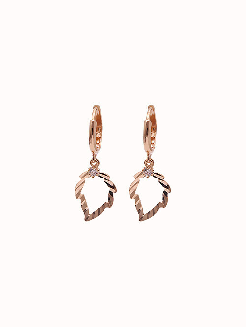 14K 18K 리메스 나뭇잎 귀걸이