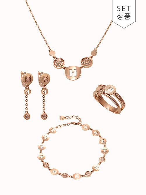 14K 18K 엘레나르 H 써클 팔찌