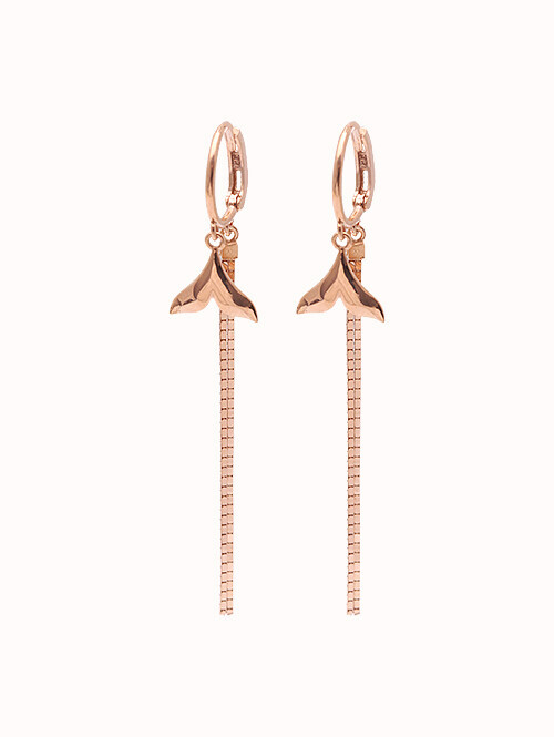 14K 18K 엘티 돌핀 드롭 귀걸이