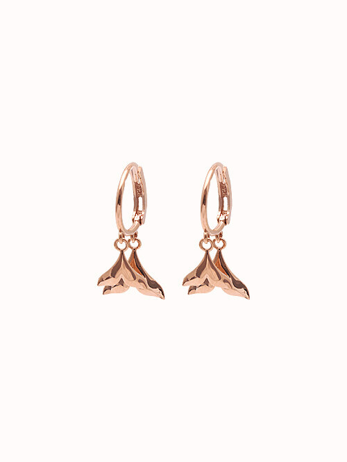 14K 18K 엘티 더블 돌핀 귀걸이