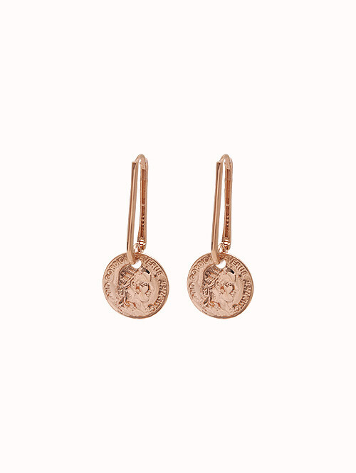 14K 18K 블레스 코인 귀걸이