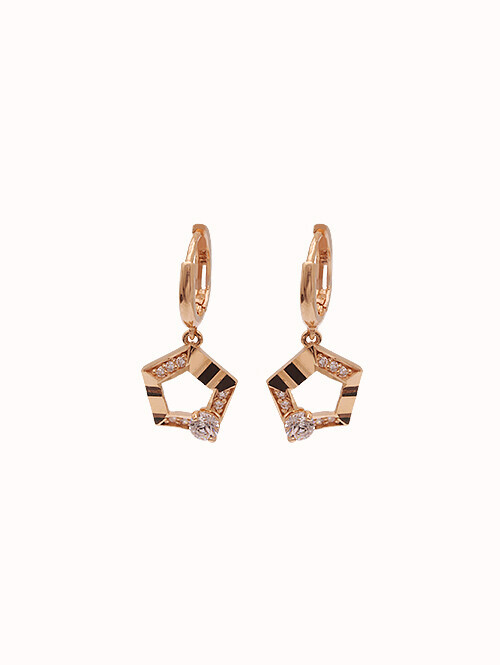 14K 18K 리코바 오각 귀걸이