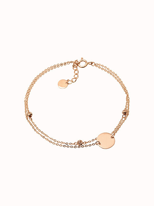 14K 18K 이니셜 코인 두줄 팔찌