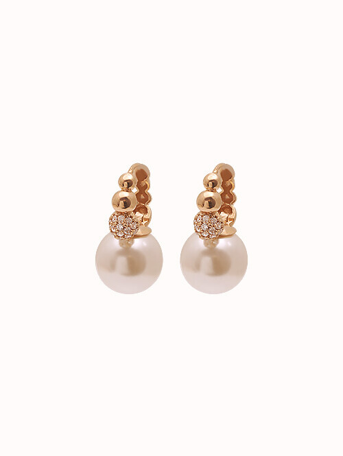 14K 18K 페리움 볼 진주 귀걸이