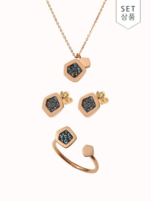 14K 18K 트라시움 청큐빅 목걸이