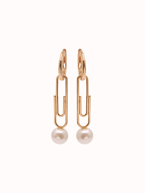 14K 18K 레타 클립 진주 귀걸이