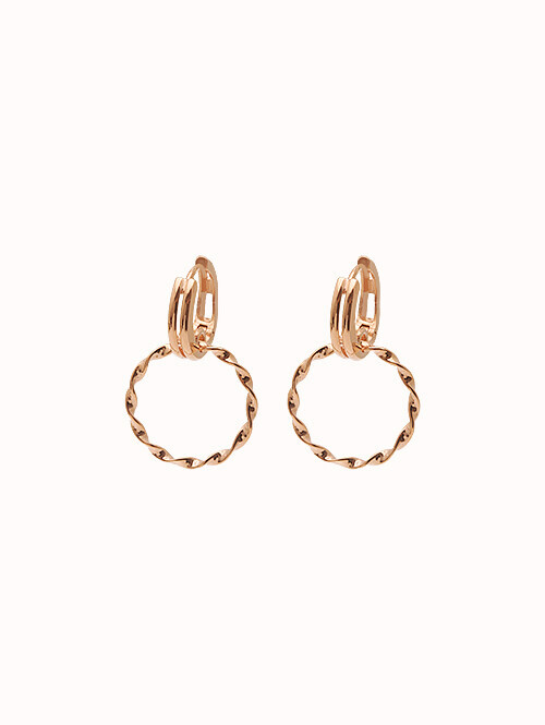 14K 18K 베르닐 꼬임 써클 귀걸이