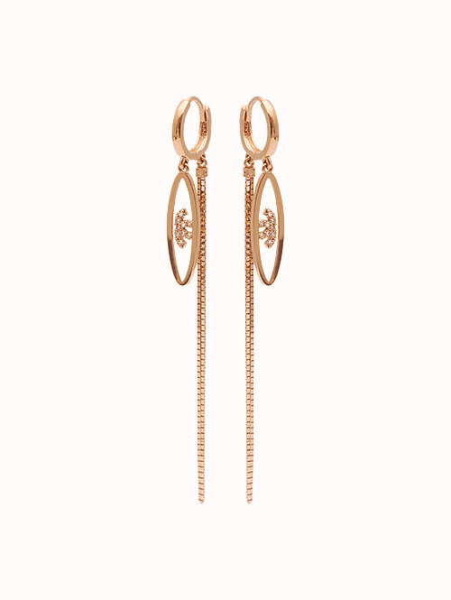 14K 18K 샤이어 드롭 귀걸이