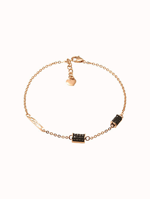 14K 18K 크레아티오 블랙 큐빅 팔찌