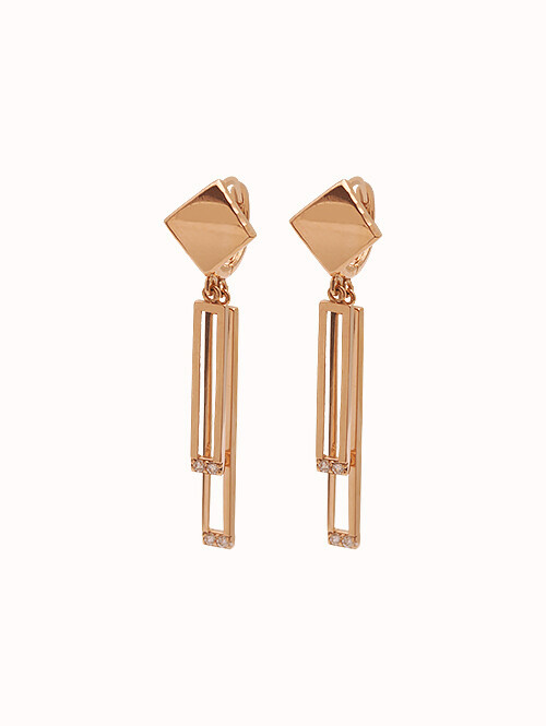 14K 18K 셉텐트리 스퀘어 귀걸이