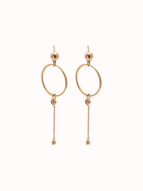 14K 18K 니베우스 써클 드롭 귀걸이