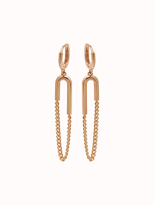 14K 18K 아투스 체인 드롭 귀걸이