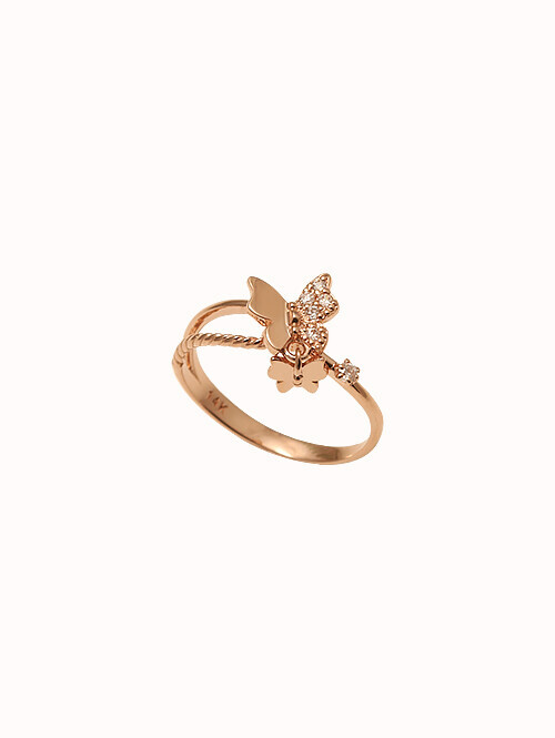 14K 18K 에끌레시 나비 반지