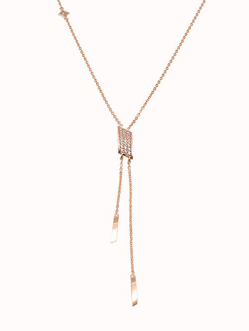 14K 18K 비올레타 드롭 롱 목걸이