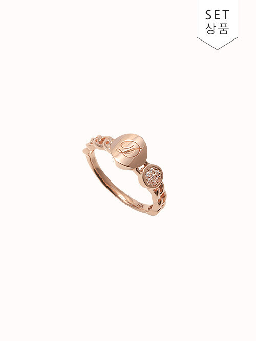 14K 18K 아에르 D 써클 반지