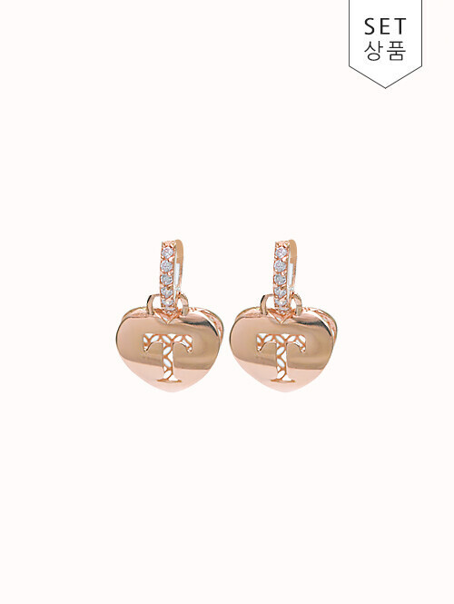 14K 18K 플라네 T 하트 귀걸이