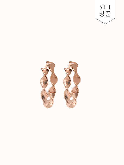 14K 18K 아인 트위스트 링 귀걸이