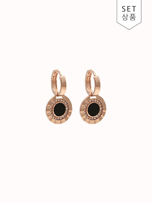 14K 18K 블랙선샤인 써클 귀걸이