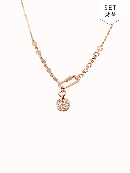 14K 18K 에클레시 써클 큐빅 목걸이