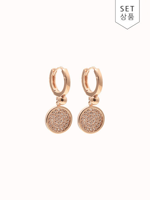 14K 18K 에클레시 써클 큐빅 귀걸이