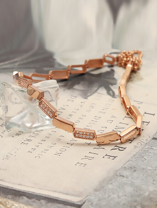 14K 18K 트로페 스퀘어 팔찌