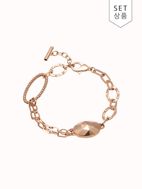 14K 18K 스파클 벤트 팔찌