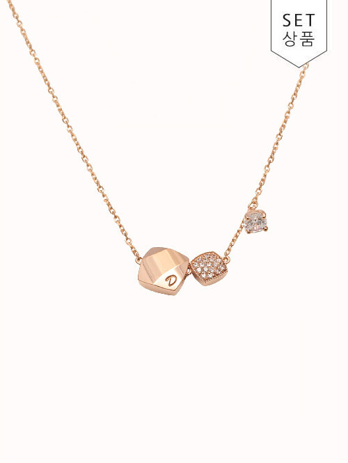 14K 18K 델브 스퀘어 큐빅 목걸이