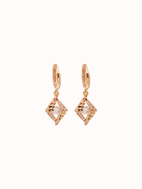 14K 18K 파테 컷팅 큐빅 귀걸이