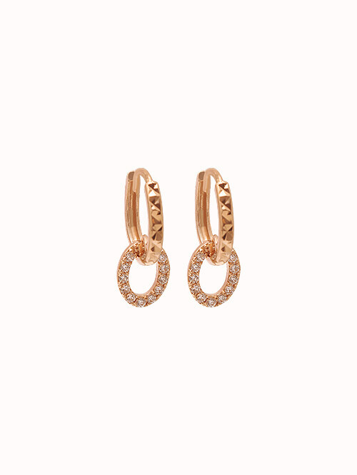 14K 18K 코니엘 써클 컷팅 귀걸이