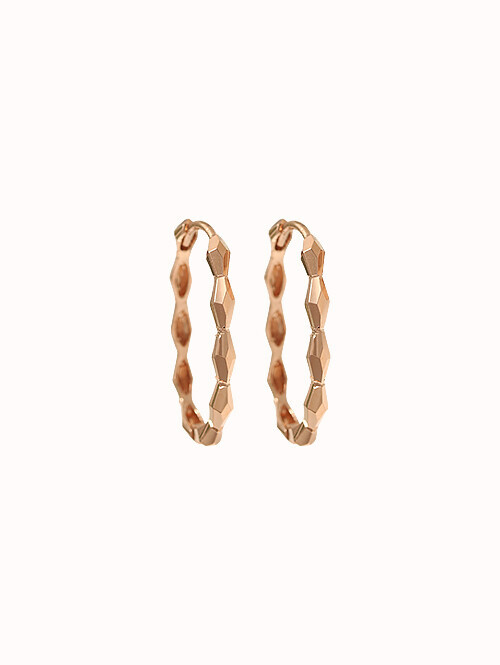 14K 18K 케니스 육각컷팅 링 귀걸이