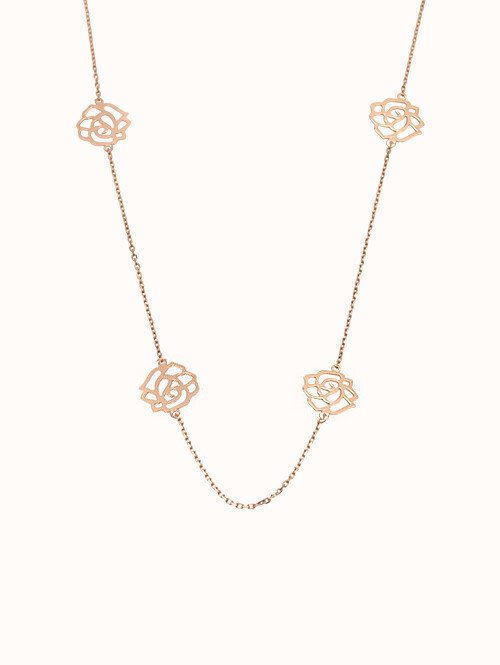 14K 18K 맬리사 로즈 롱 목걸이