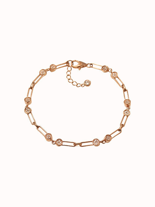 14K 18K 아리아 써클 클립 팔찌