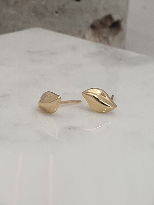 14K 데일리 리프 핀귀걸이