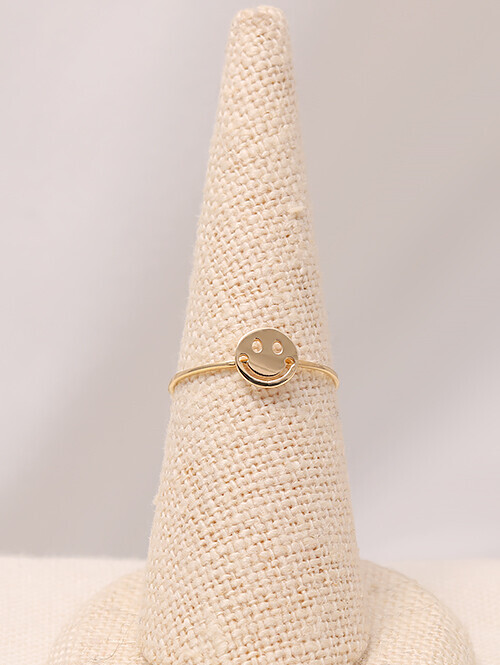 14K 18K 스마일 심플 반지