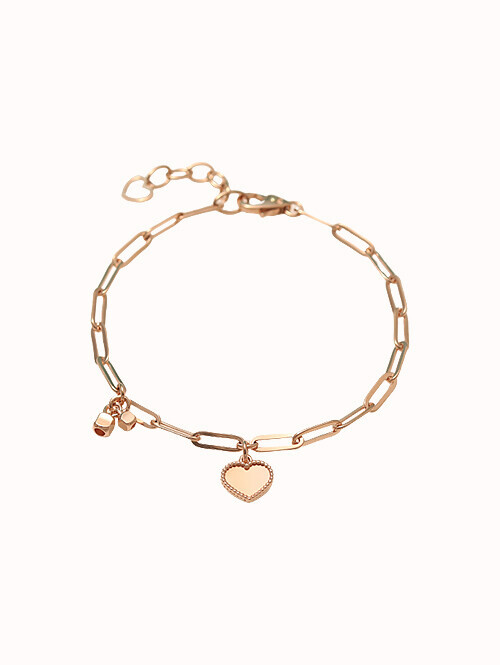 14K 18K 빌크에 하트 클립 팔찌