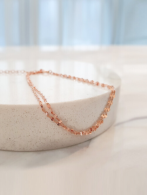 14K 심플 두줄 팔찌