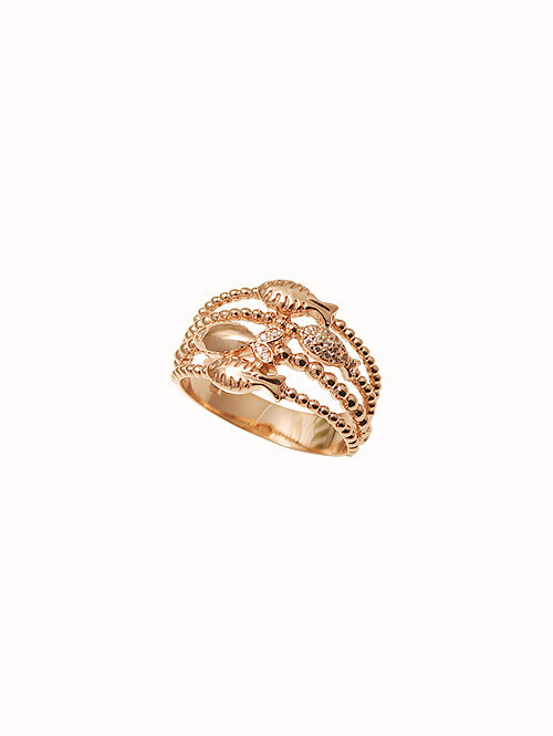 14K 18K 플레티 피쉬 네줄 반지