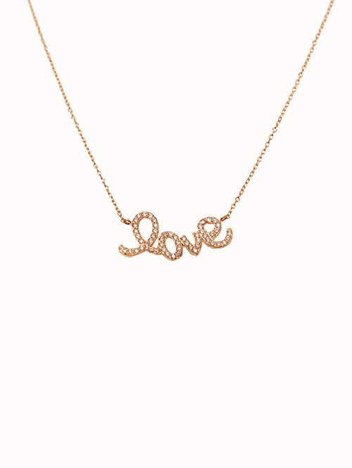 14K 18K 사랑의 레터링 큐빅 목걸이