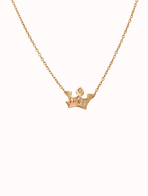 14K 18K 루나레 투톤 왕관 목걸이