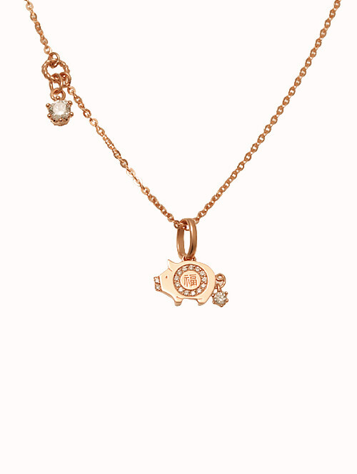 14K 18K 복 돼지 목걸이