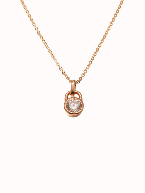 14K 18K 헬로 큐빅 목걸이