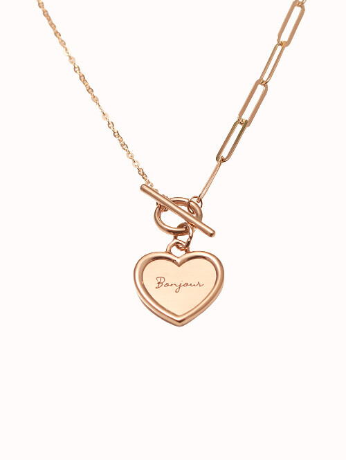 14K 18K 봉쥬르 하트 목걸이