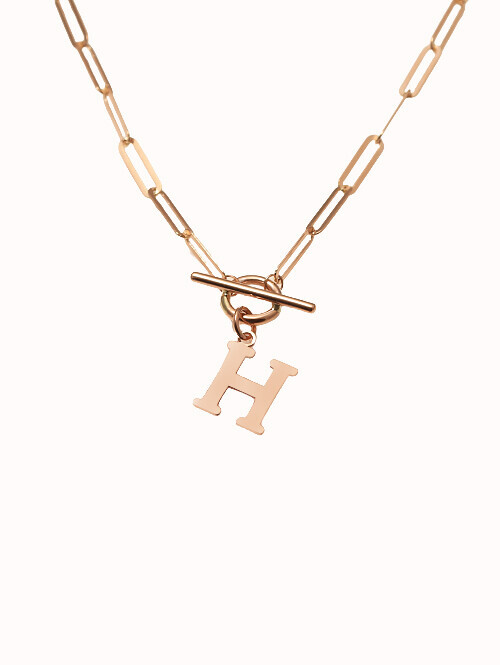 14K 18K 이니셜 클립체인 목걸이