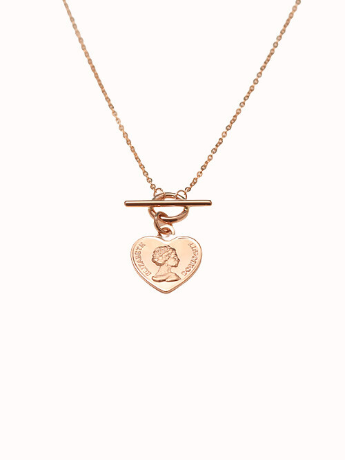 14K 18K 에르델 하트 코인 목걸이