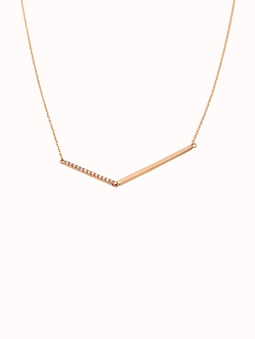 14K 18K 이네 V 스틱 목걸이