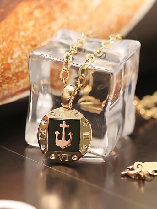 14K 18K 디르고 오닉스 닻 펜던트