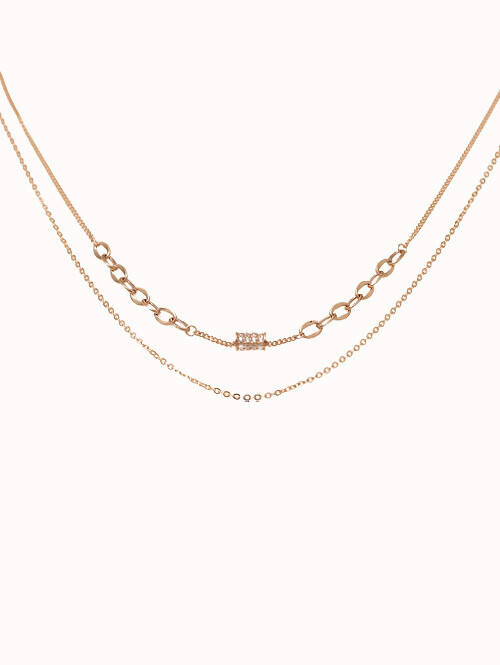 14K 18K 리츠바 두줄 원통 목걸이