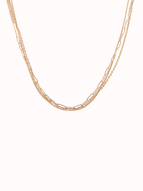 14K 18K 레미즈 세줄 체인 목걸이