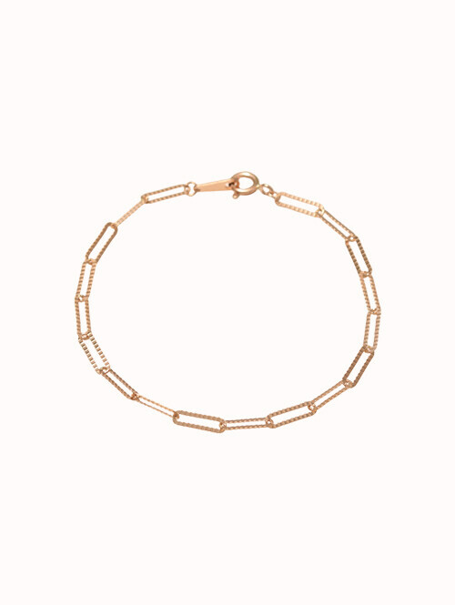 14K 18K 물결 컷팅 클립 체인 팔찌(소,중,대)